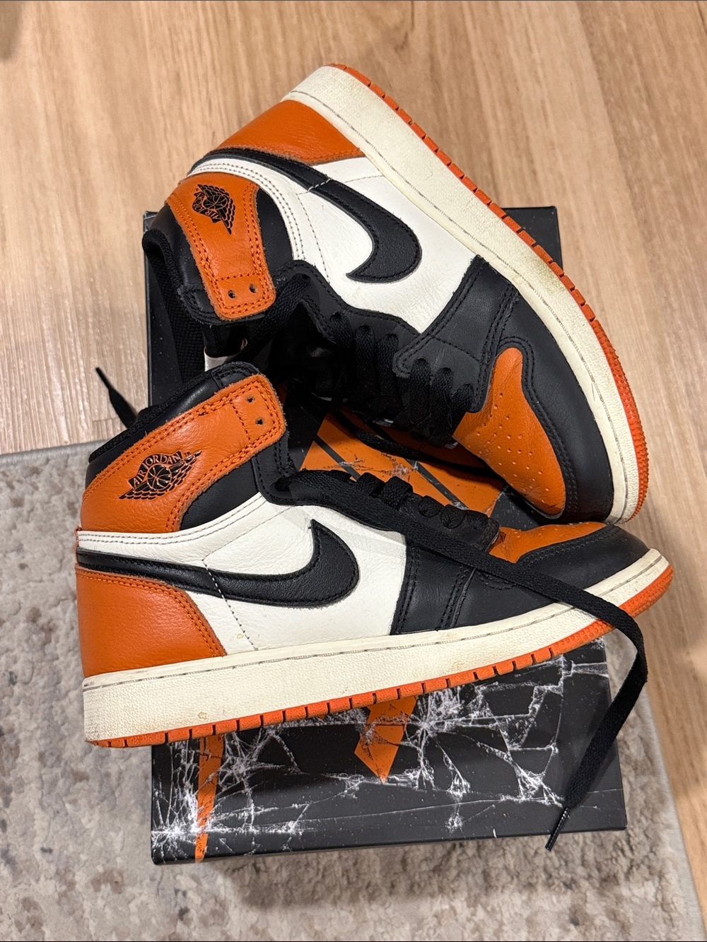 Nike Kids Air Jordan 1 High - Orange, Black & White